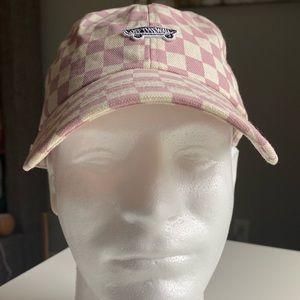 Vans Pink and Cream Checkerboard Strap Back